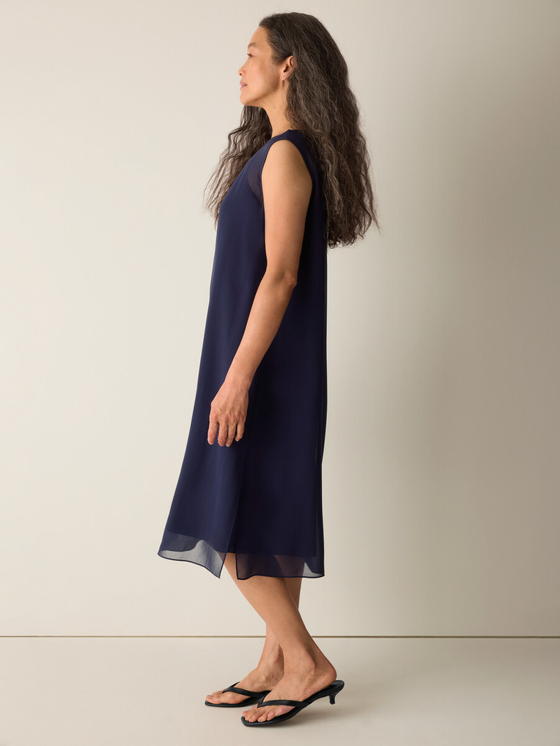 Sheer Silk Georgette Layered Dress 3
