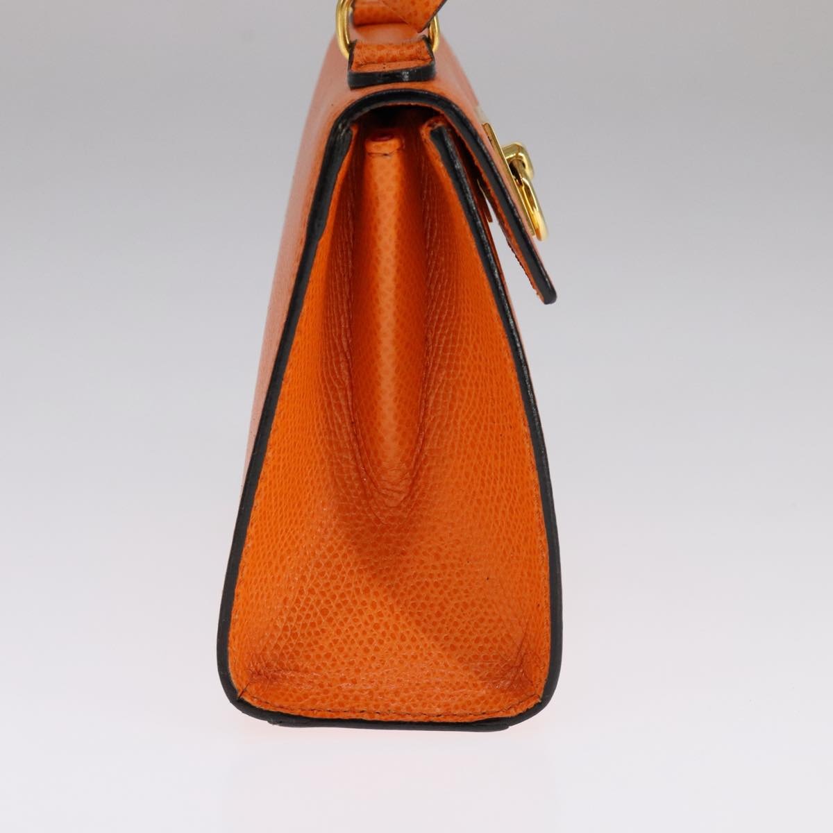 CELINE Hand Bag Leather Orange Gold - 4