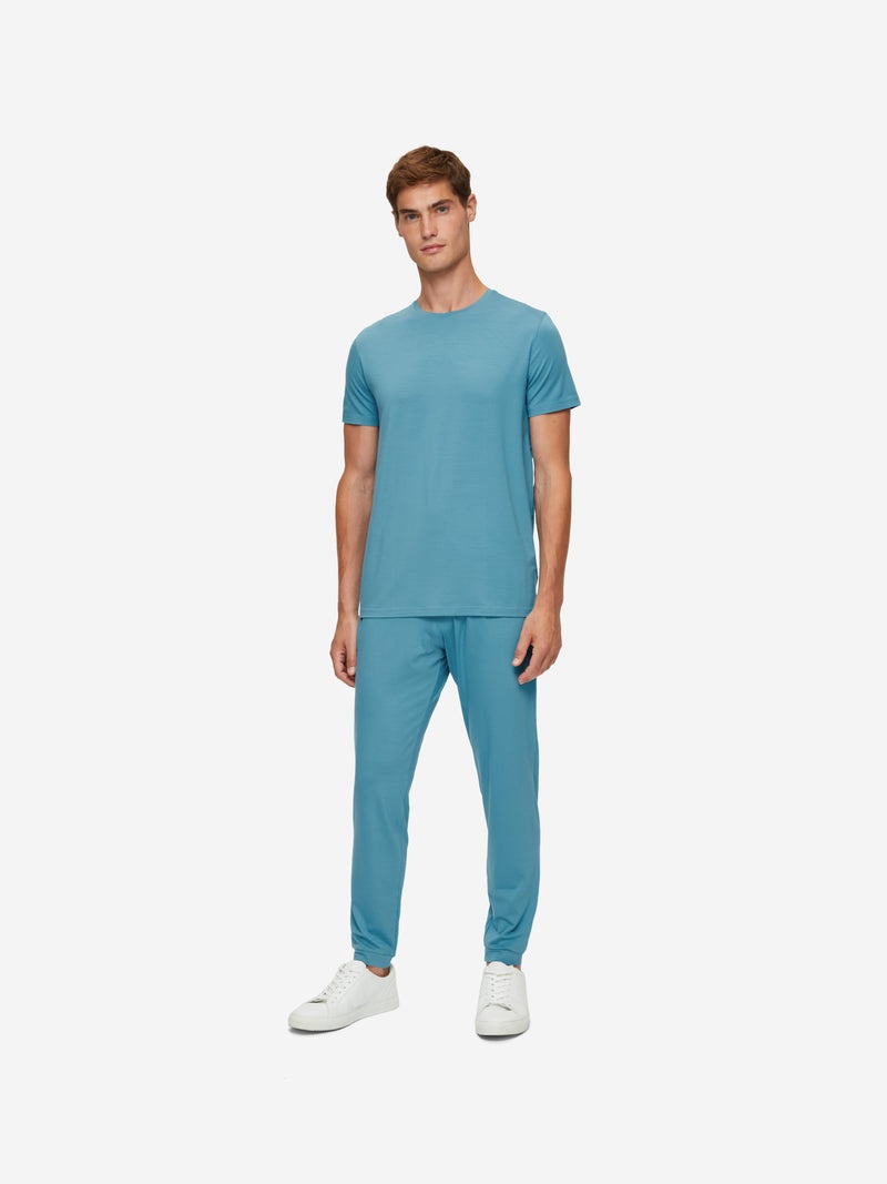 Men's Track Pants Basel Micro Modal Stretch Harbour Blue - 3