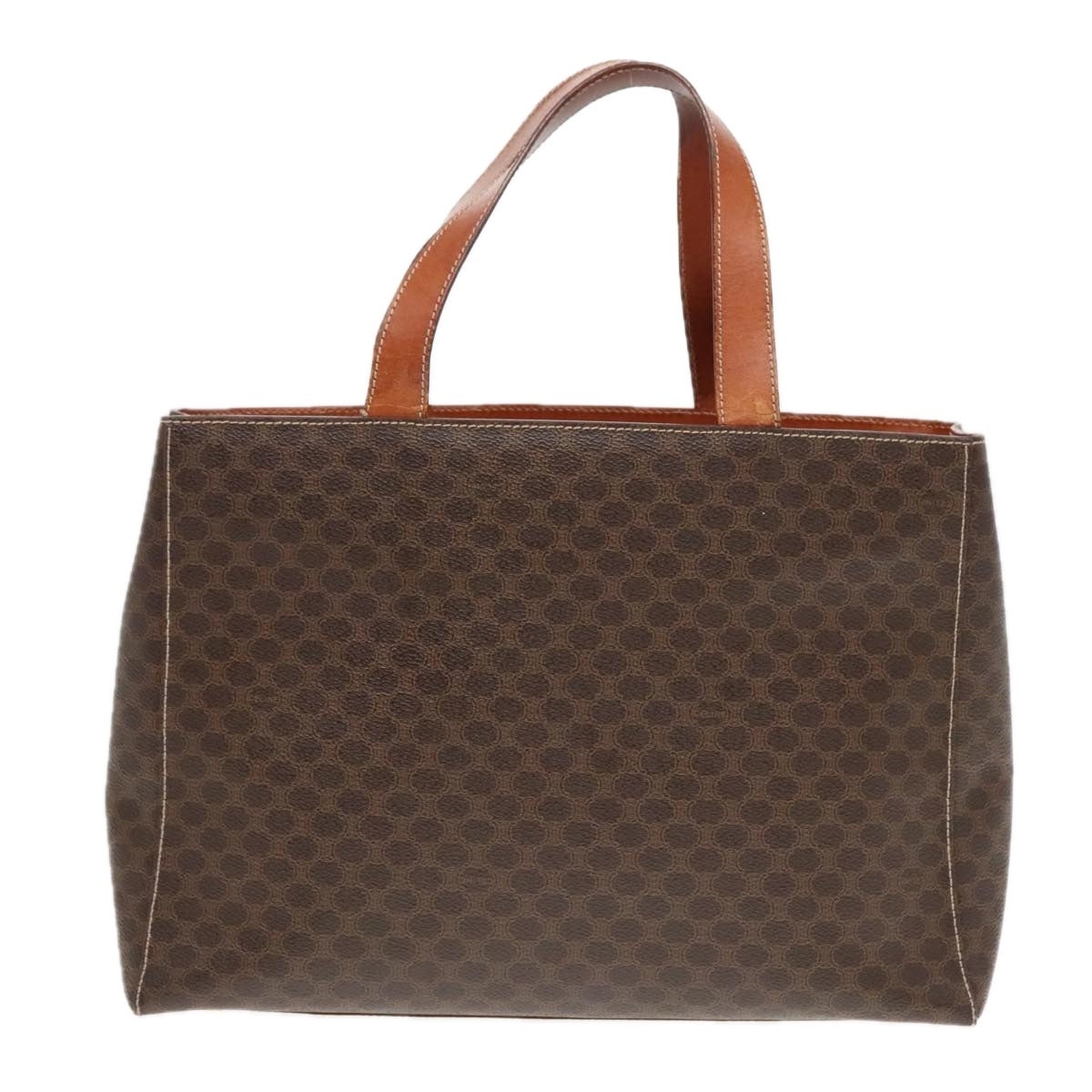 CELINE Macadam Canvas Hand Bag Pvc Leather Brown Gold - 3