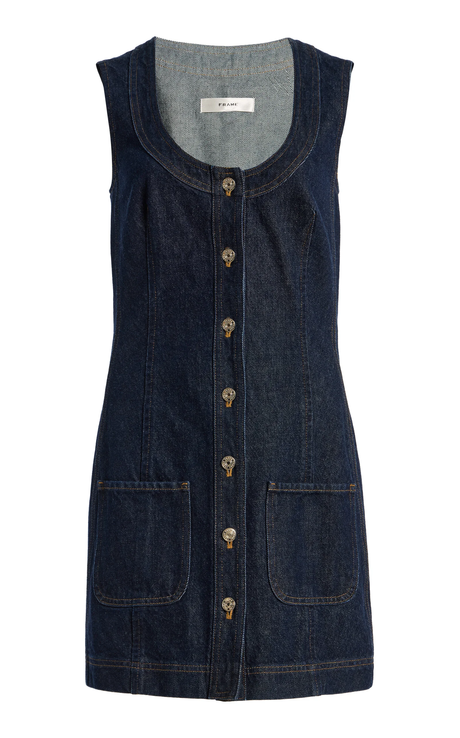 The Patch Pocket Cotton Dress dark wash - 1