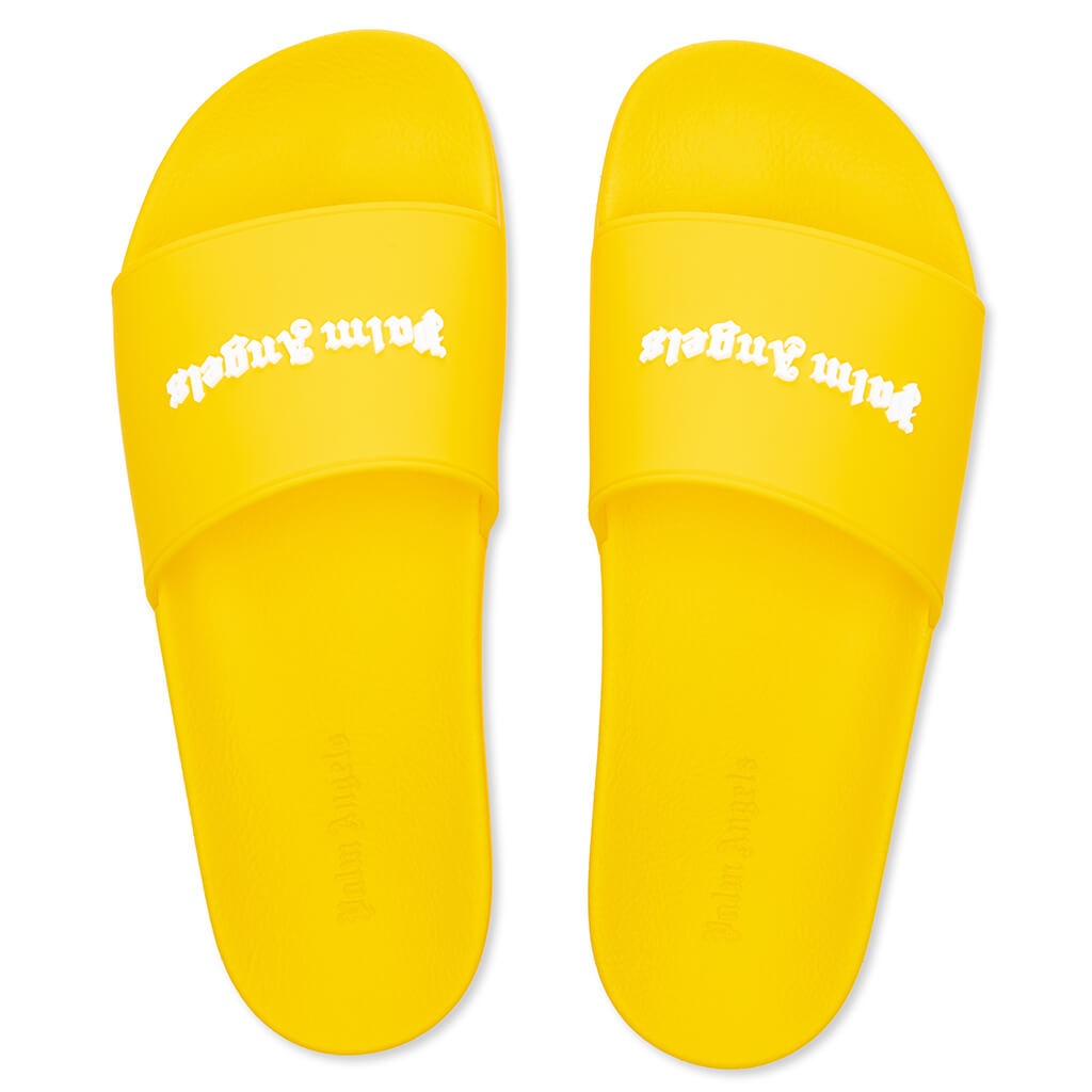 CLASSIC LOGO POOL SLIDER - YELLOW FLUORESCENT - 4