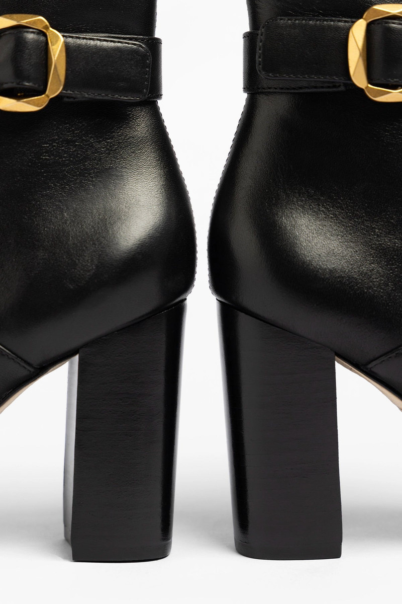 Alicia Low Boot Black Leather 3