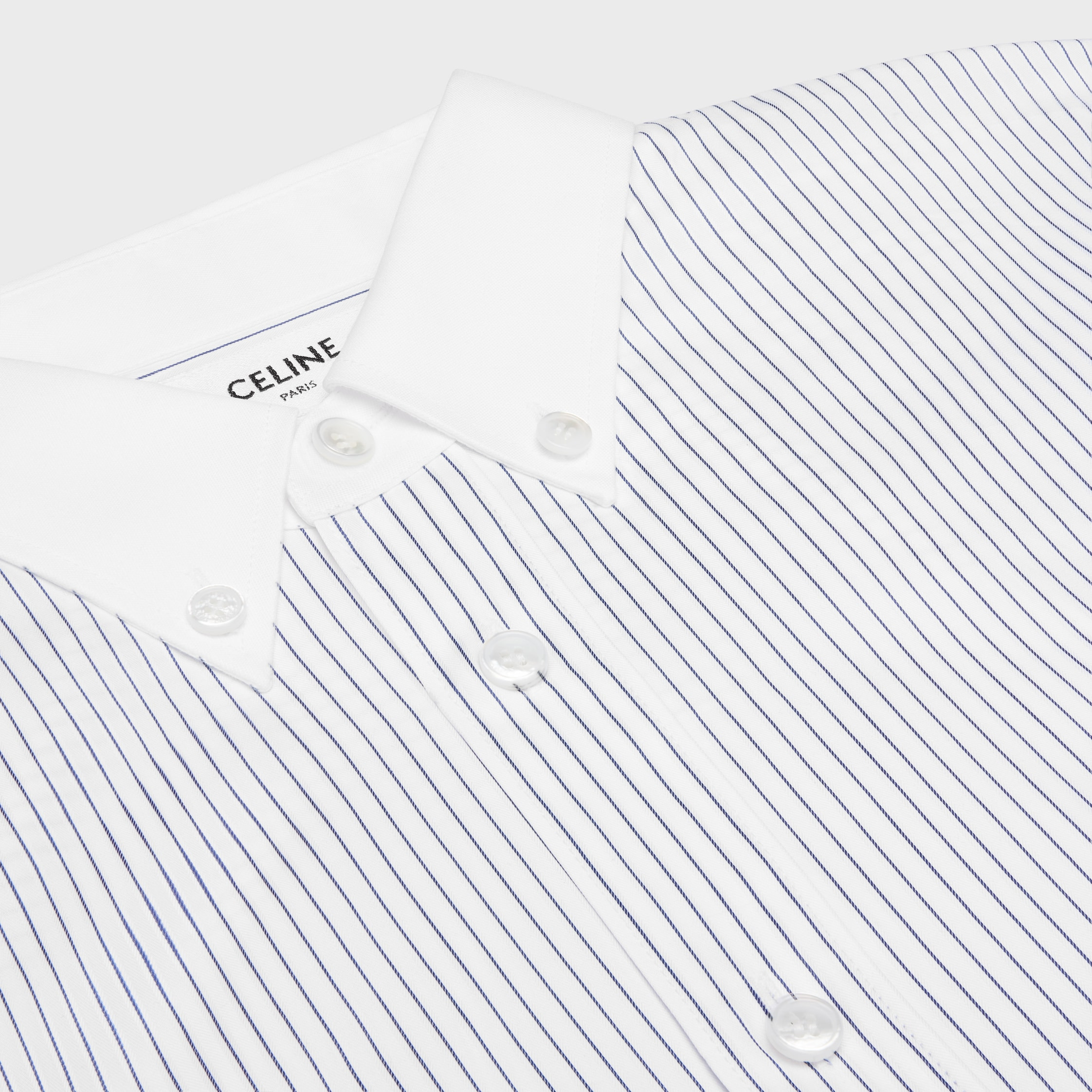 cropped shirt in striped poplin - 3