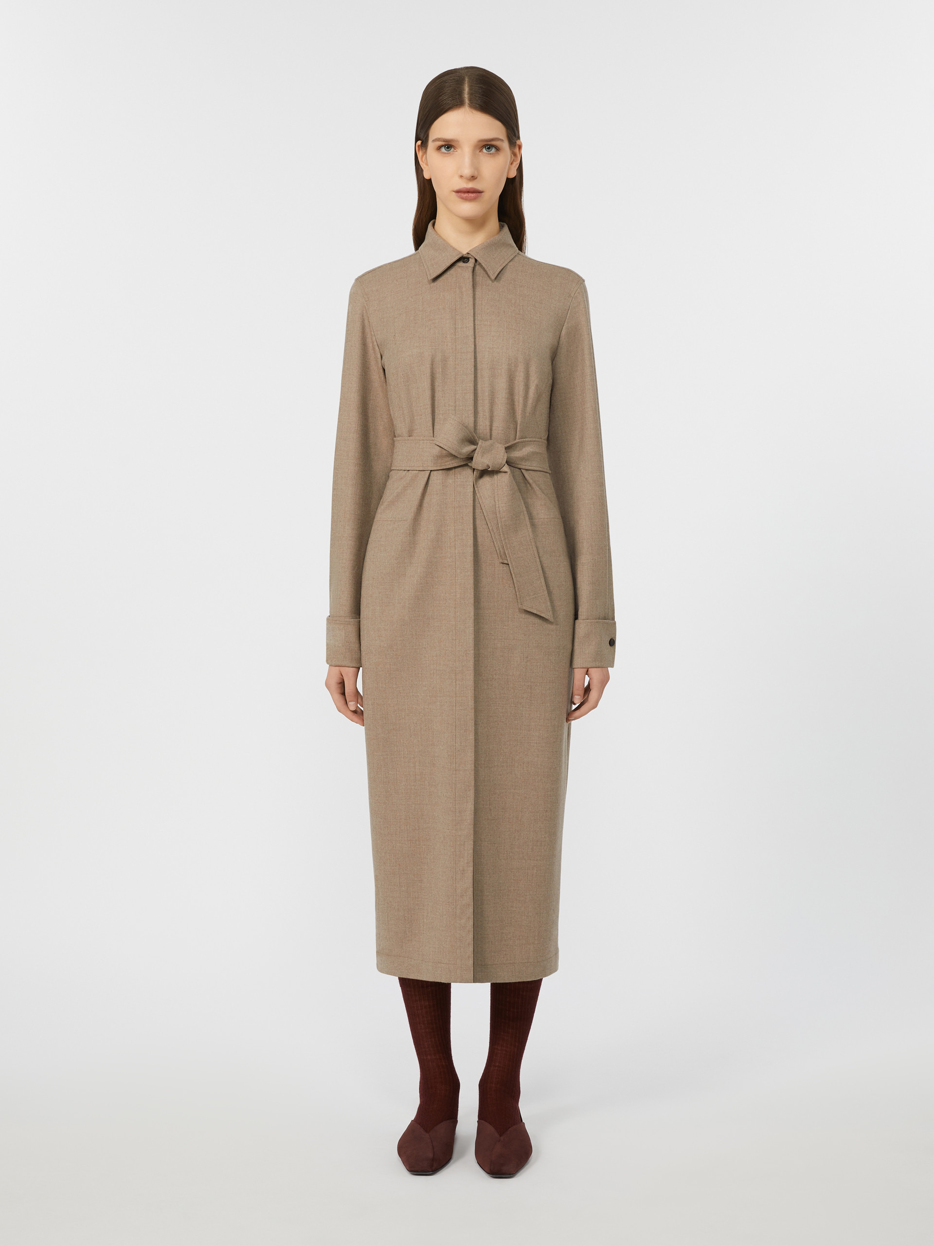 PALLINO Slim-fit cashmere foulé dress - 3