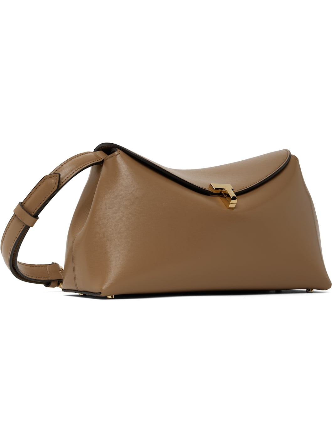 Taupe T-Lock Leather Clutch - 2