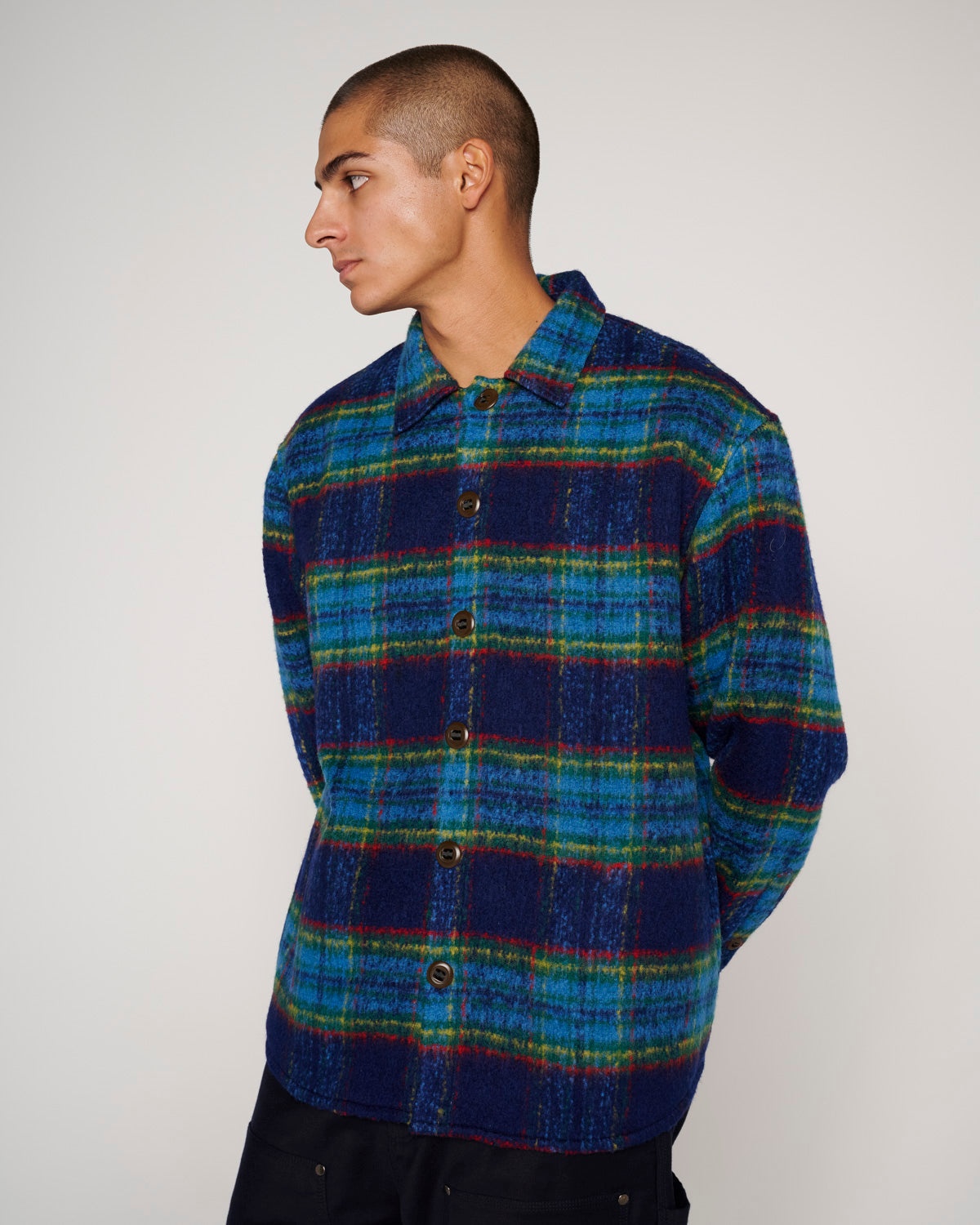 Brushed Rancher Flannel Shirt Jacket - Navy - 4