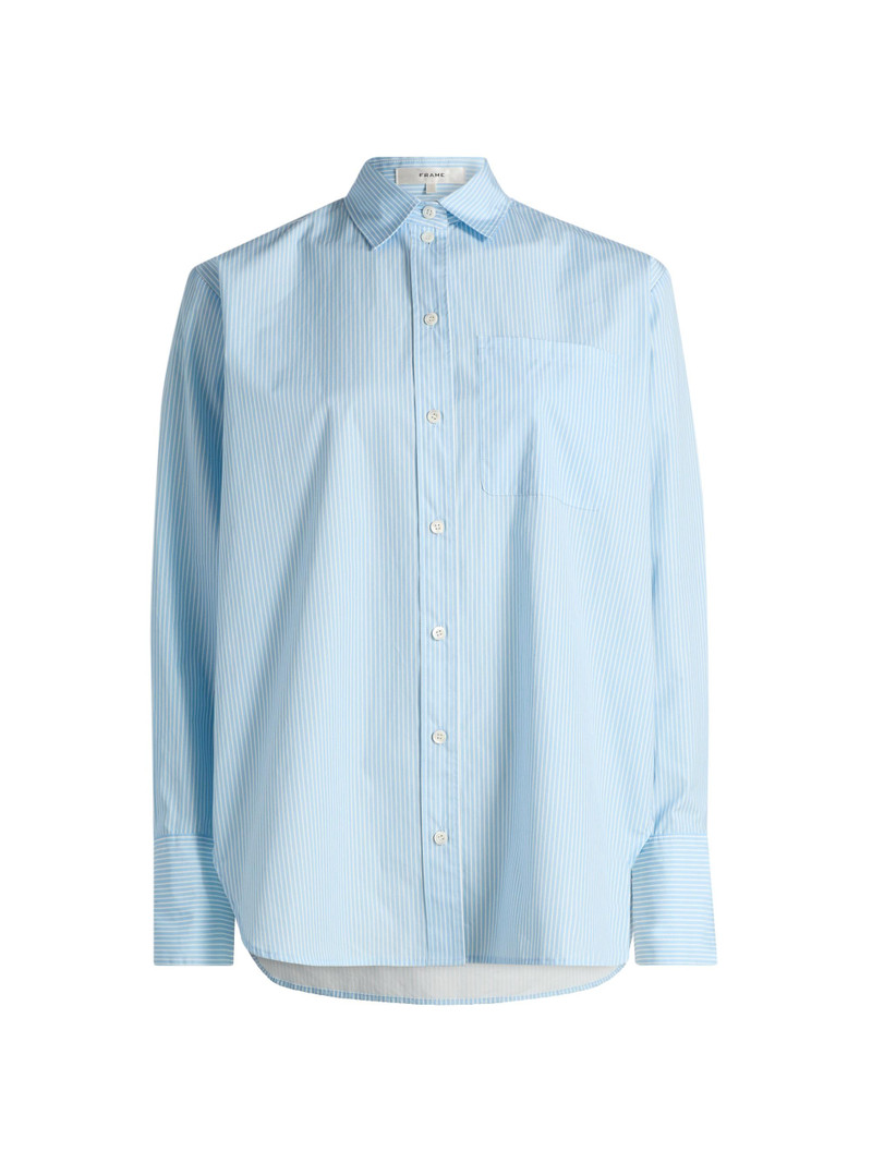 Women's The Striped Boy Shirt - Powder Blue Multi 1