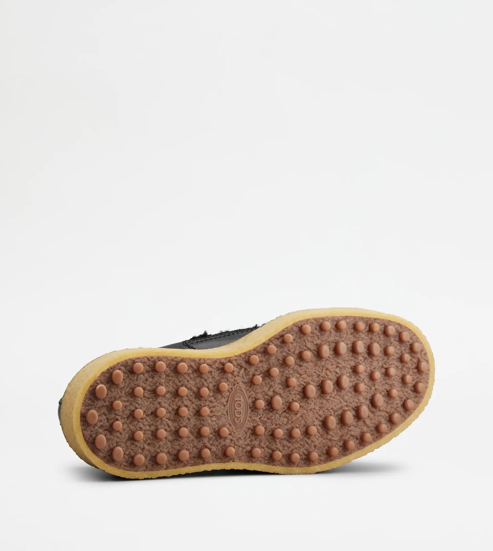 LACED PLATFORM LOAFERS IN LEATHER AND WOOL - BLACK - 4