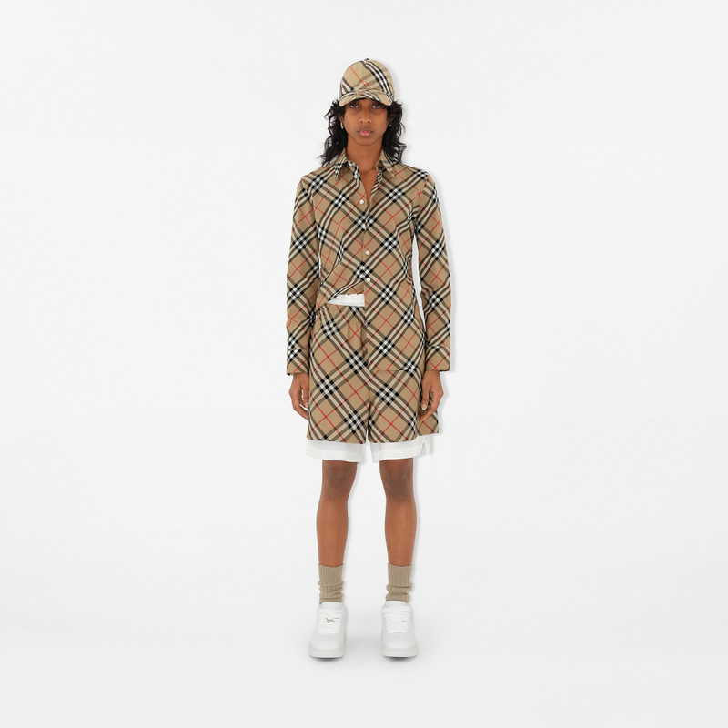 Burberry Check Cotton Blend Baseball Cap outlook