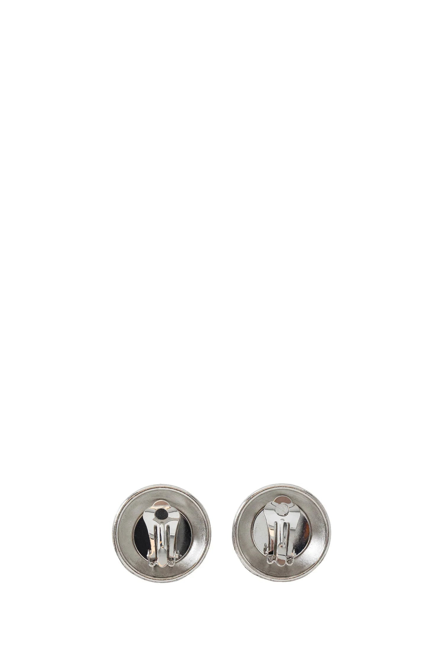 Fancy-V-Button-Clip-Earrings - 2