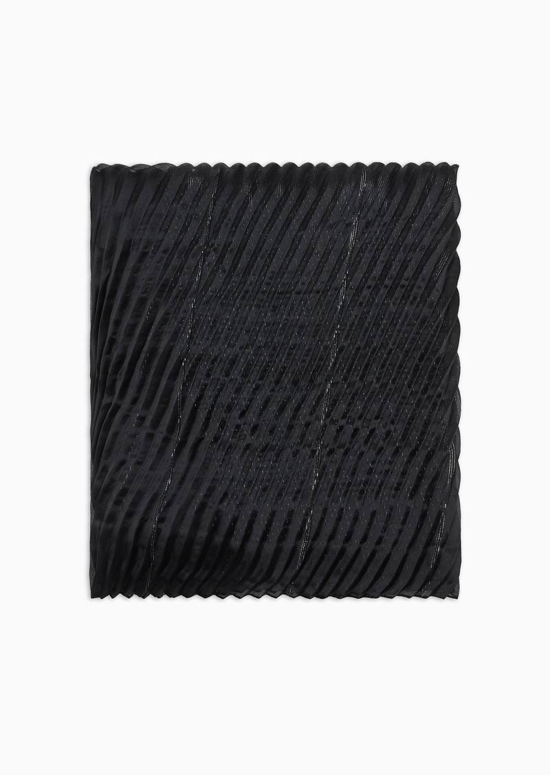 Gradient, lurex patterned pleated stole 1