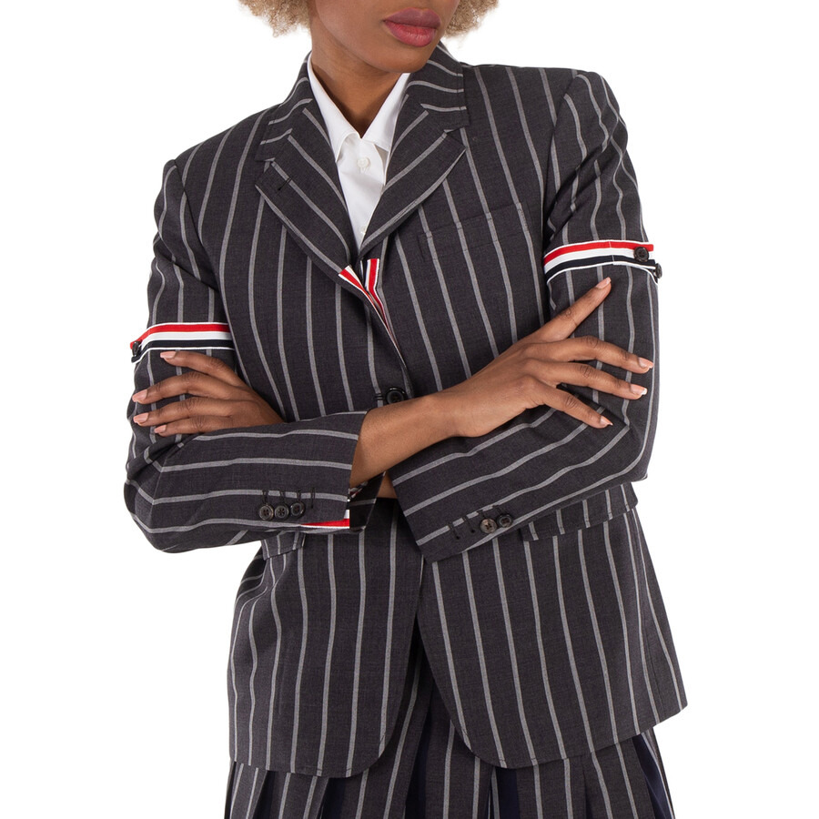 Thom Browne Wool Backtab Striped Armband Sport Coat - 3
