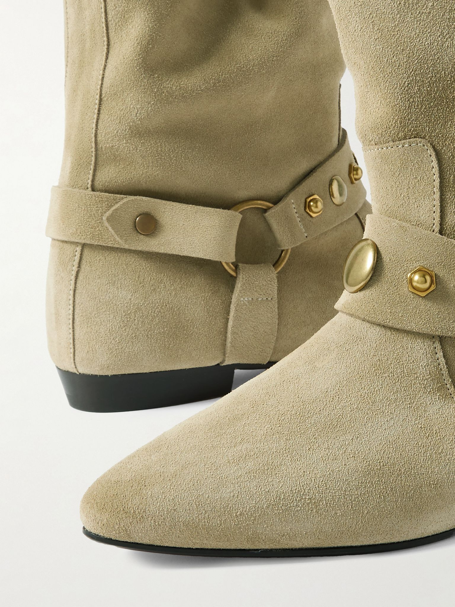 Stania studded suede ankle boots Beige - 4