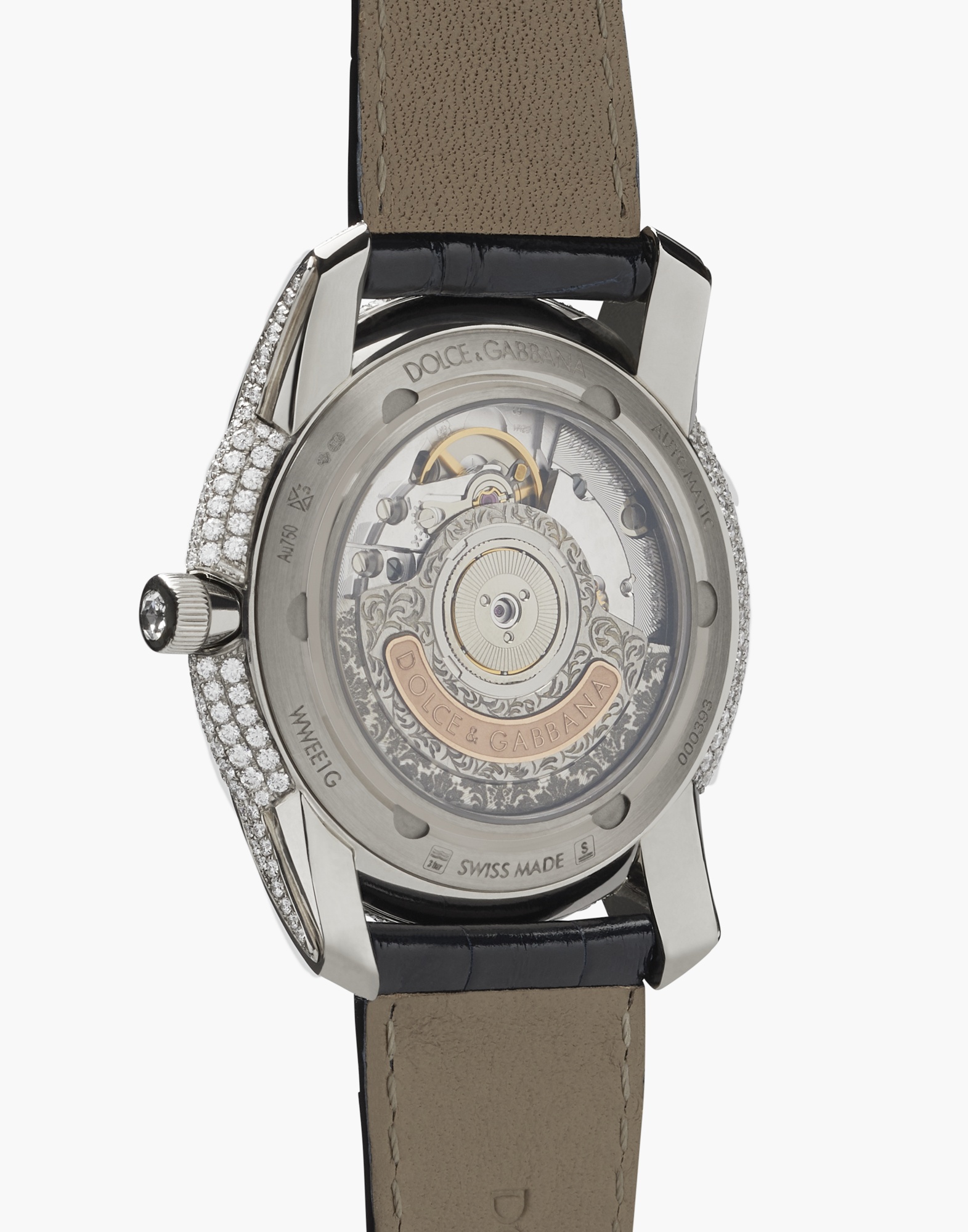 Gold watch with diamond pavé - 3