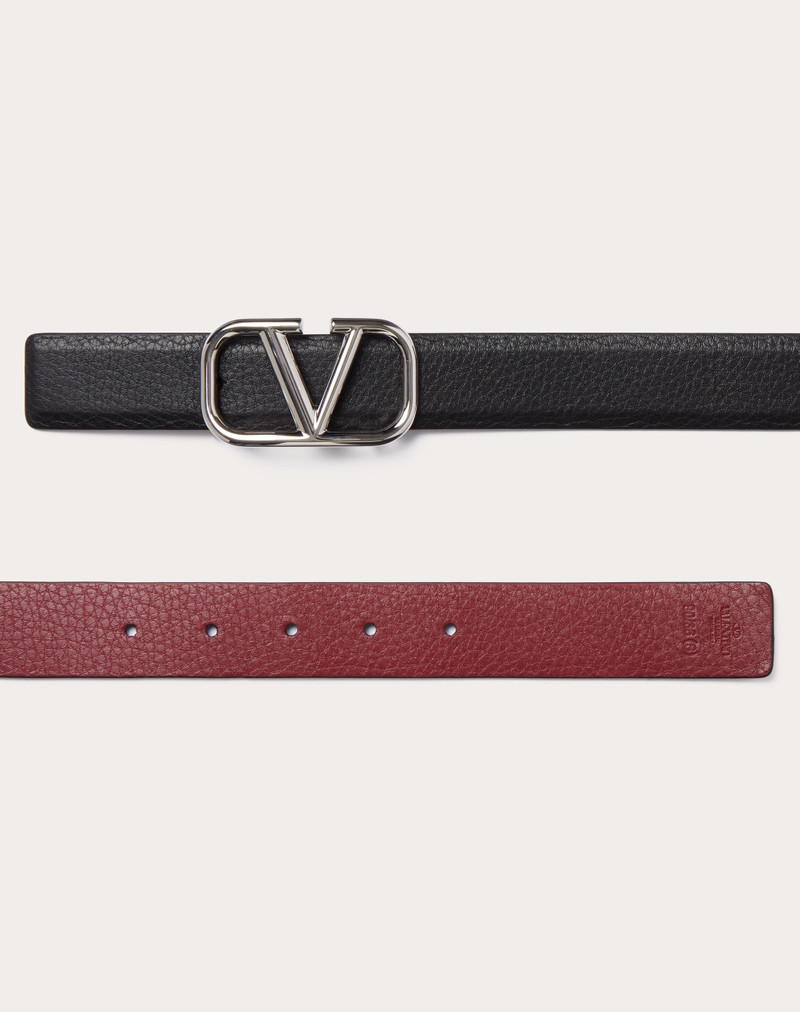 VLOGO SIGNATURE REVERSIBLE ELK-PRINT CALFSKIN BELT 30 MM 3