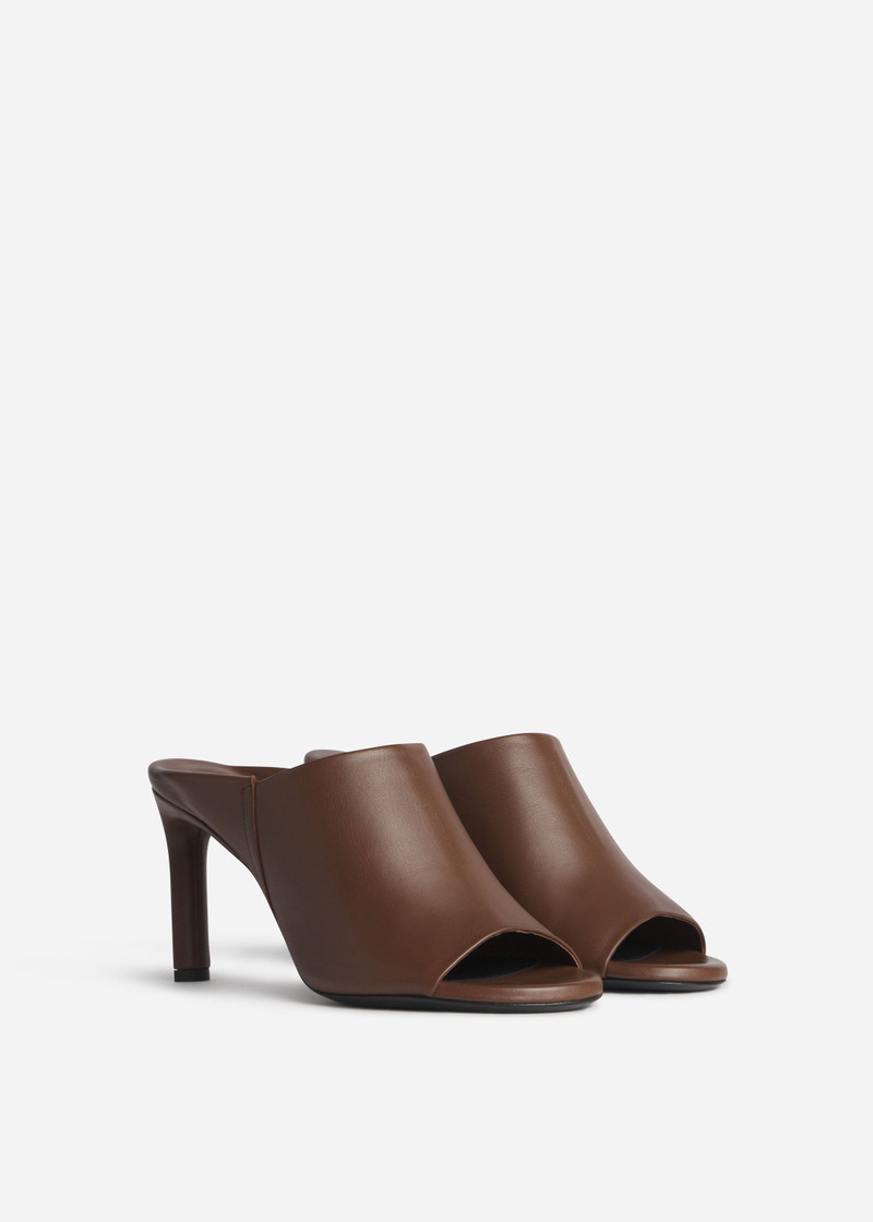 CO Open Toe Heeled Mule in Smooth Leather outlook