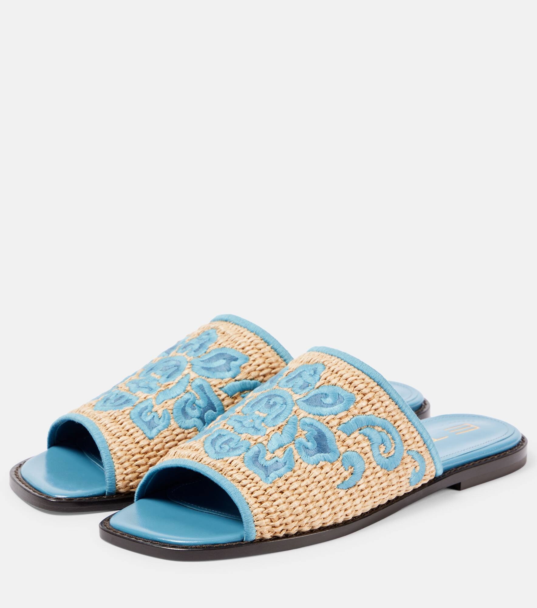 Leather espadrille slides - 4