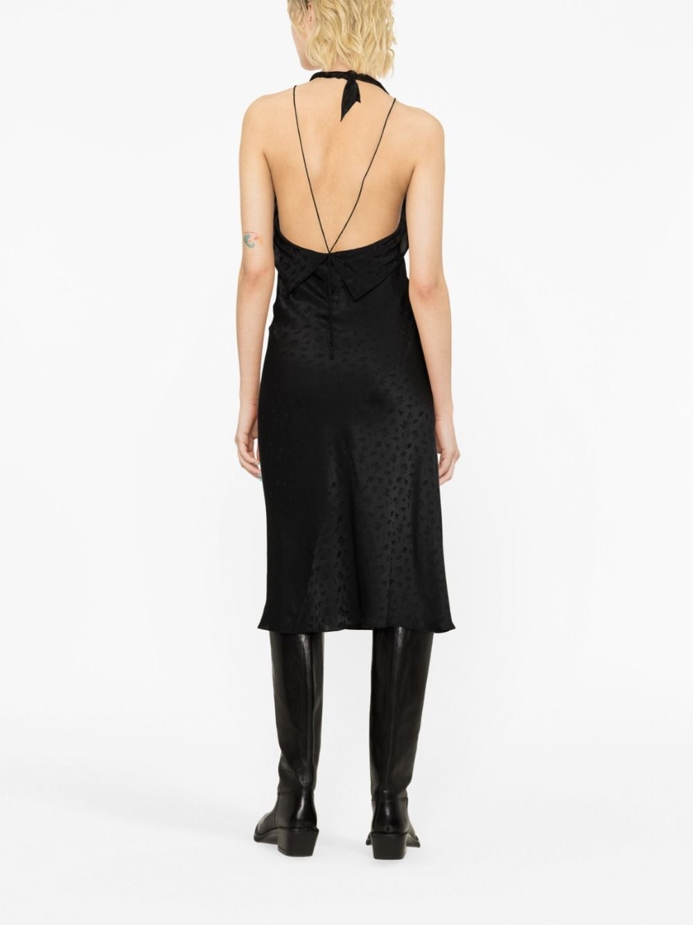 cheetah-print halterneck midi dress - 3