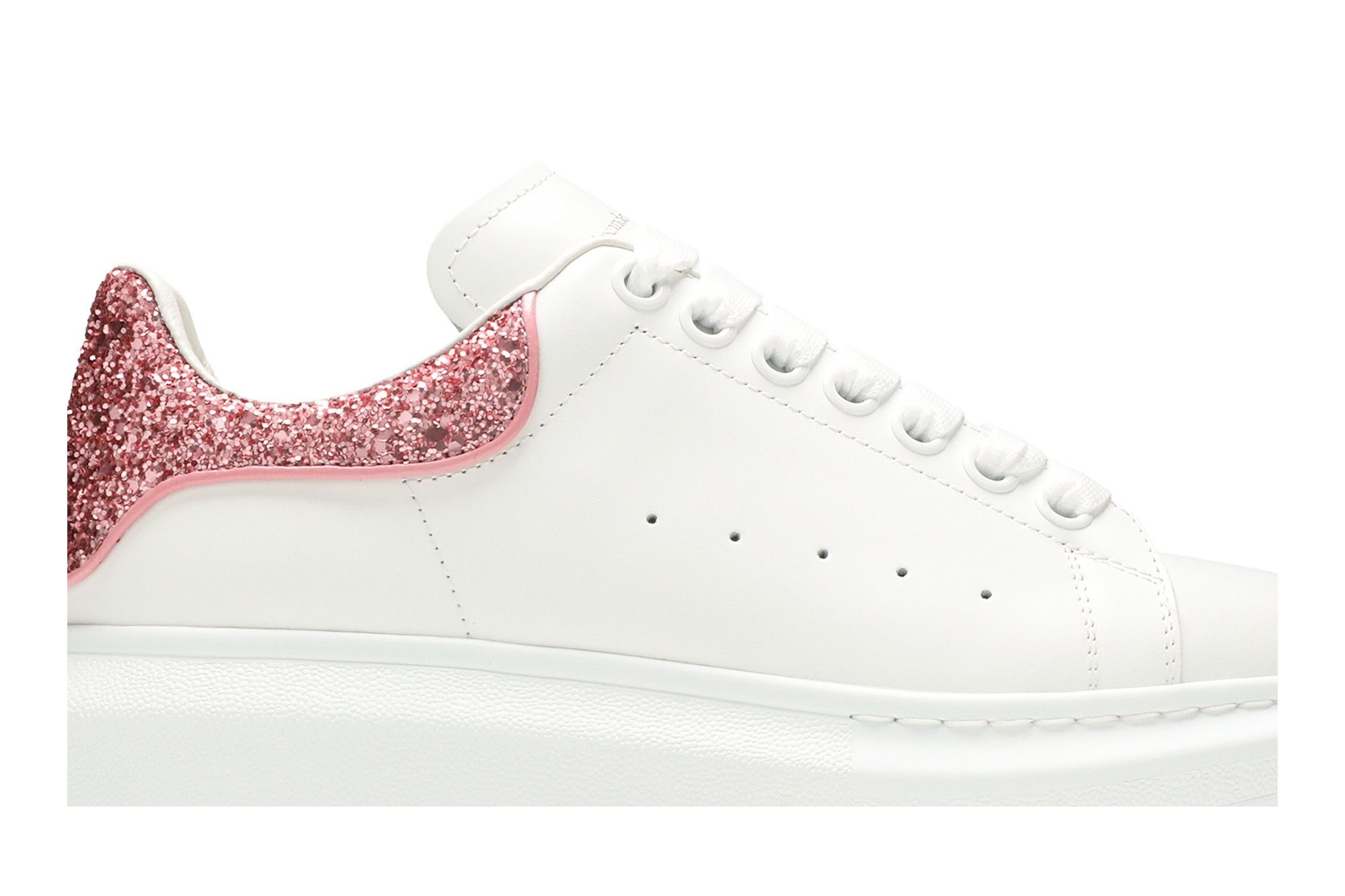 Alexander McQueen Wmns Oversized Sneaker 'White Pink Glitter' - 2