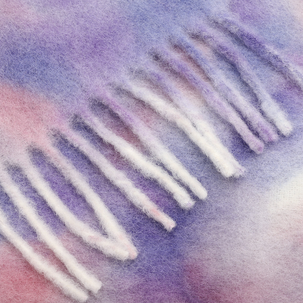 TIE-DYE ALPACA WOOL SCARF - LILAC - 4