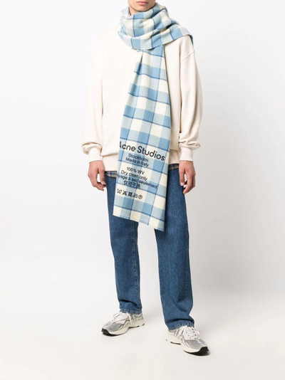 Acne Studios check-print wool scarf outlook