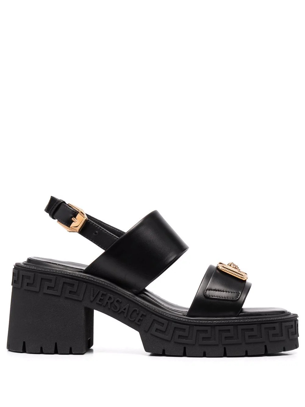 Medusa-plaque sandals - 1