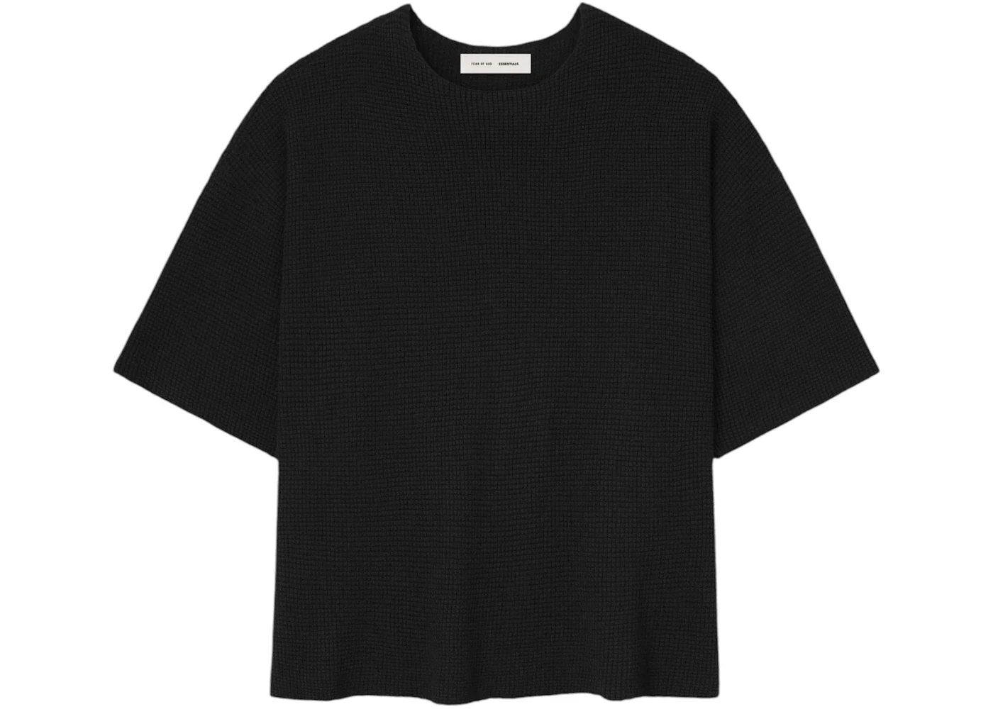 Fear of God Essentials Waffle Short Sleeve Sweater Jet Black - 1