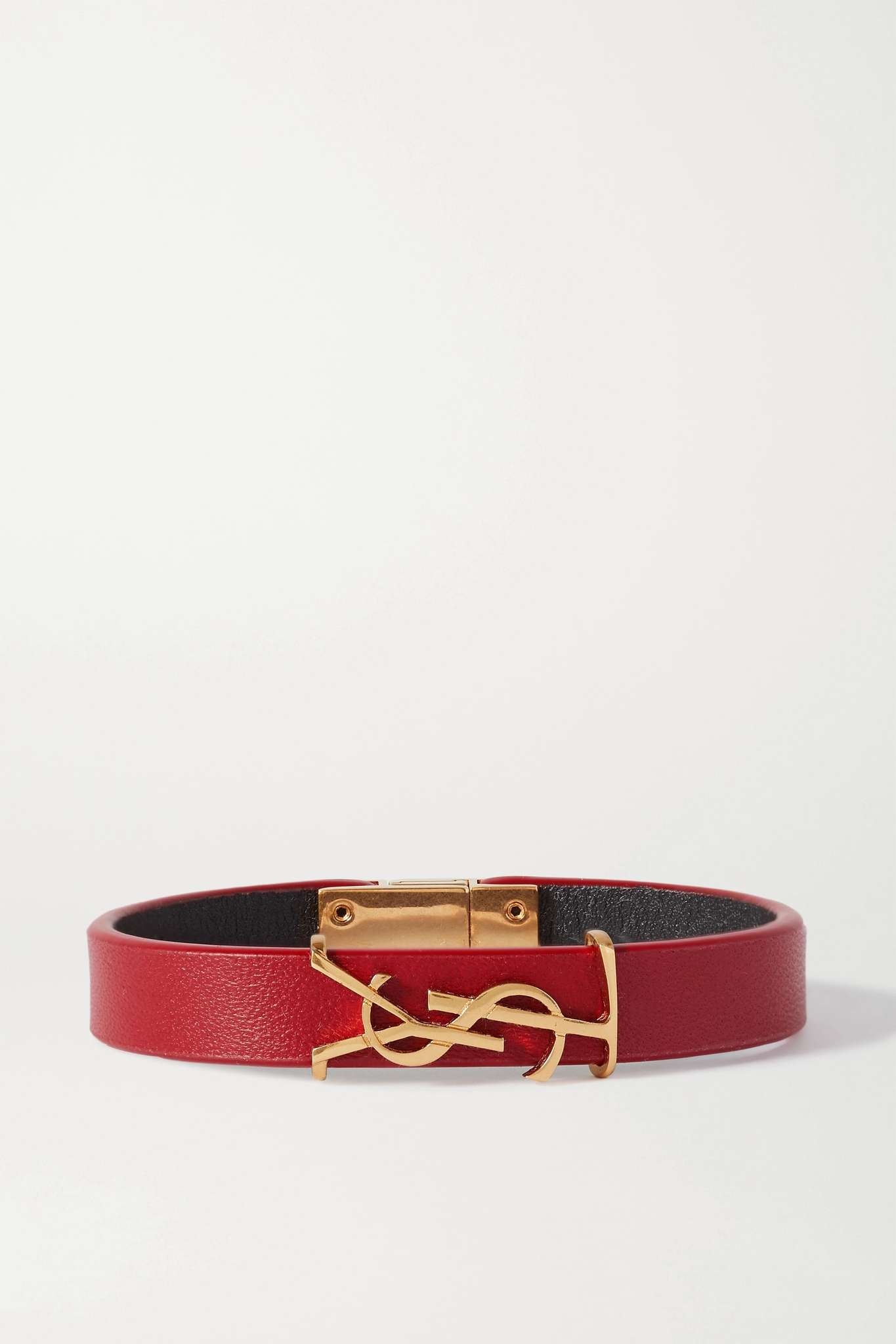 Leather and gold-tone bracelet - 1