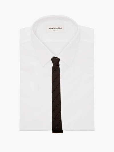 SAINT LAURENT Glitter-stripe silk-faille tie outlook