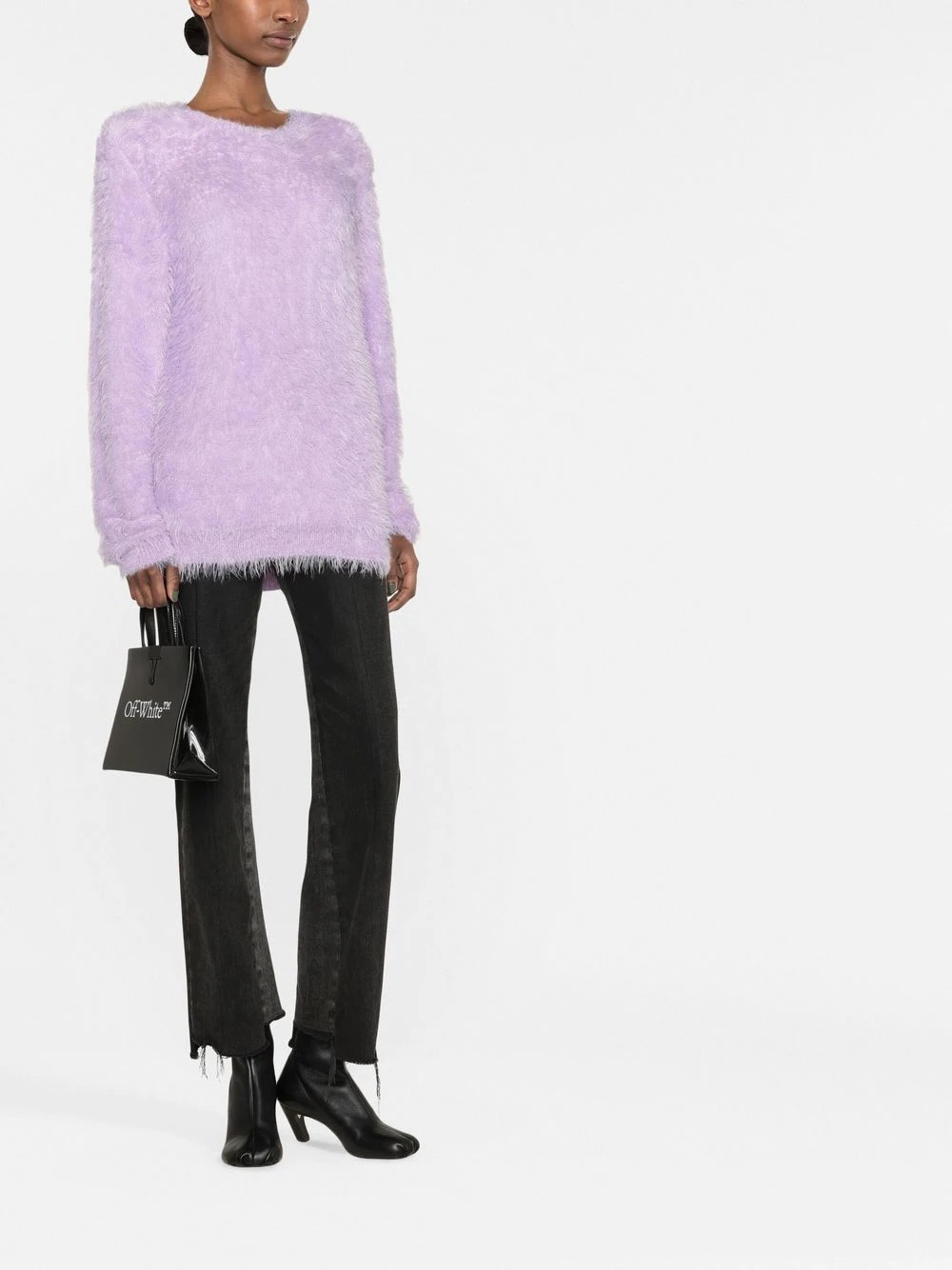 feather-textured pullover jumper - 2