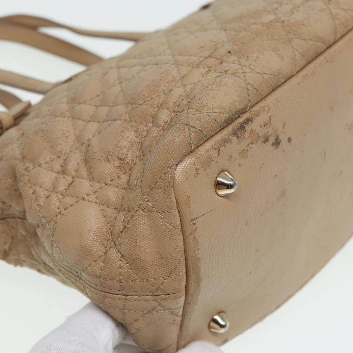 DIOR Lady DIOR Canage Hand Bag Coated Canvas Cream Vanilla - 13