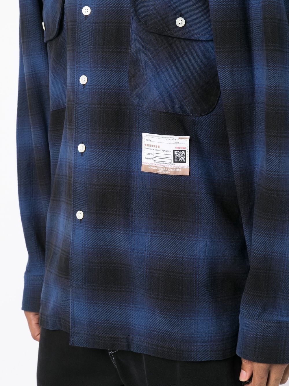 plaid-check oversized shirt - 5