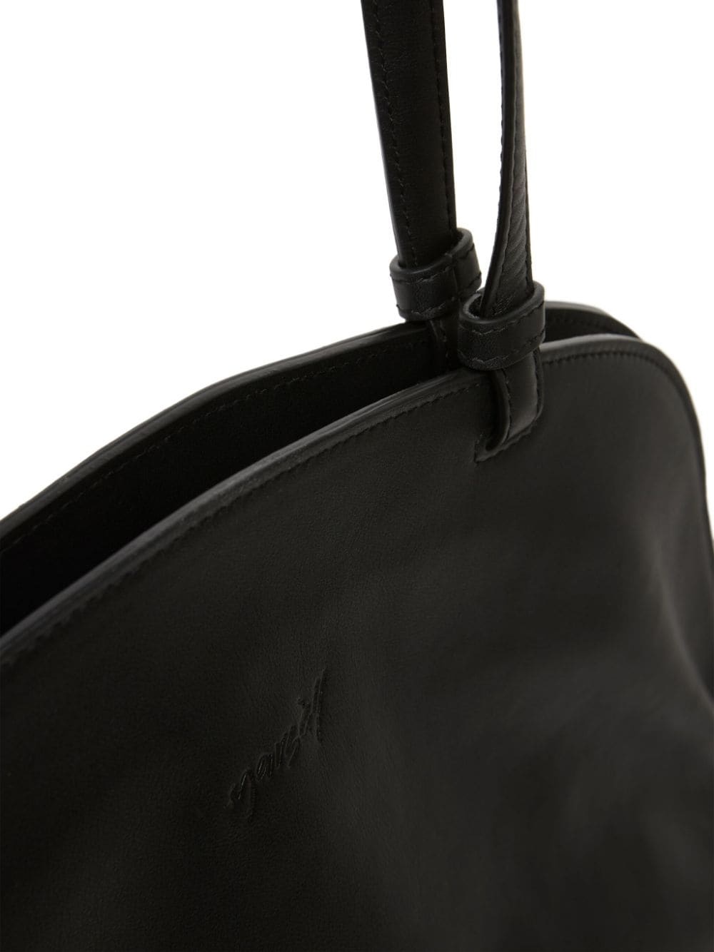 crushed leather shoulder bag - 4