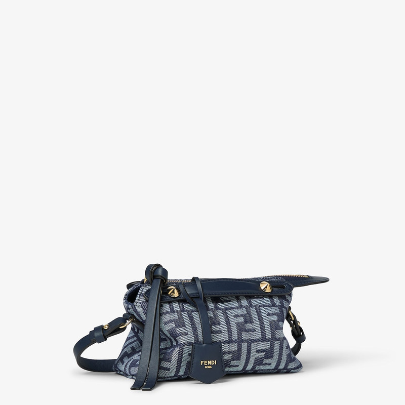 By The Way Soft Mini Dark blue denim-effect FF jacquard mini-bag 3