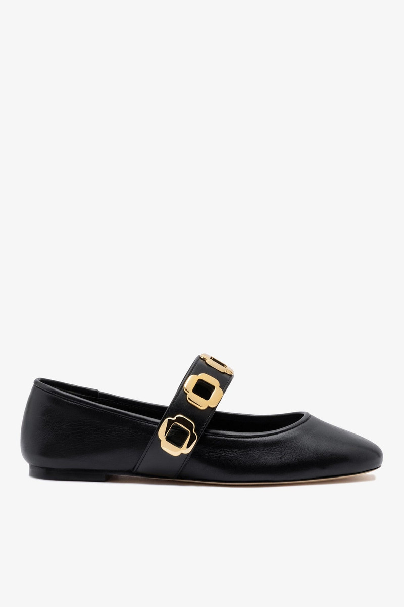 Milan Ballet Flat In Black Leather 1