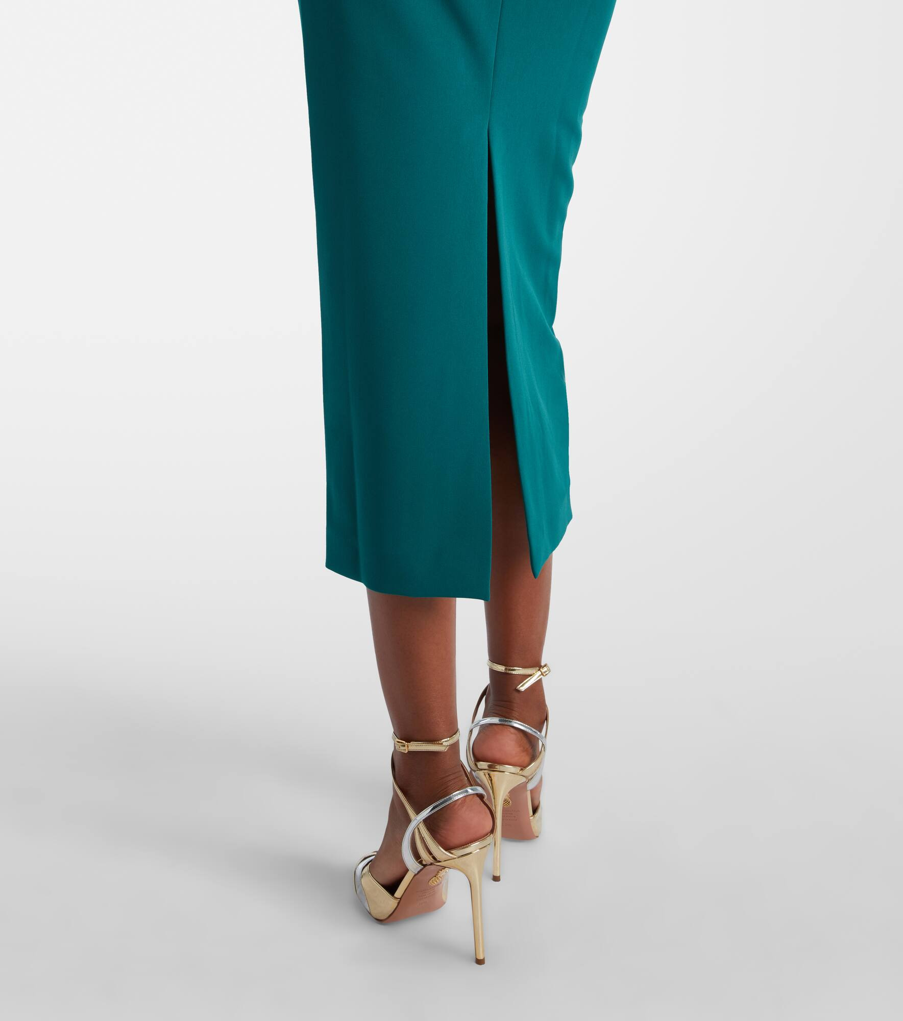 Belted crêpe midi dress - 5
