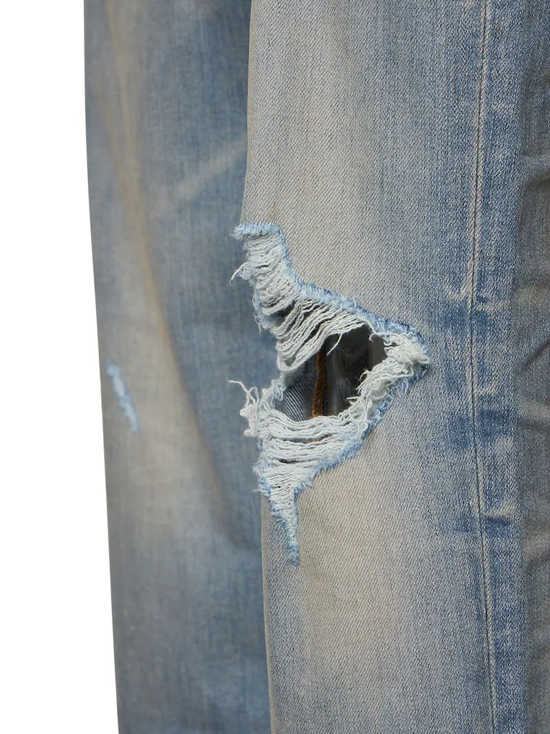 15CM BROKEN TAPERED DENIM JEANS 9
