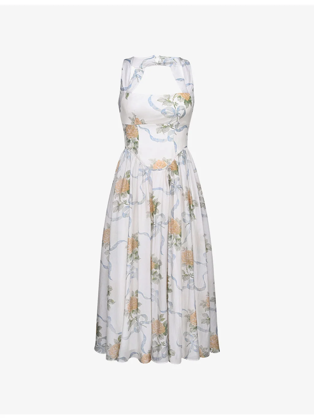 Minerva Floral-Print Chiffon Midi Dress - 1