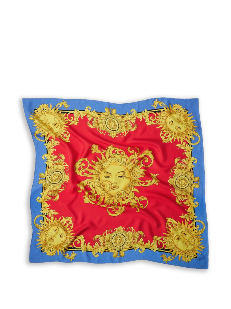 printed silk twill scarf 90 cm 1