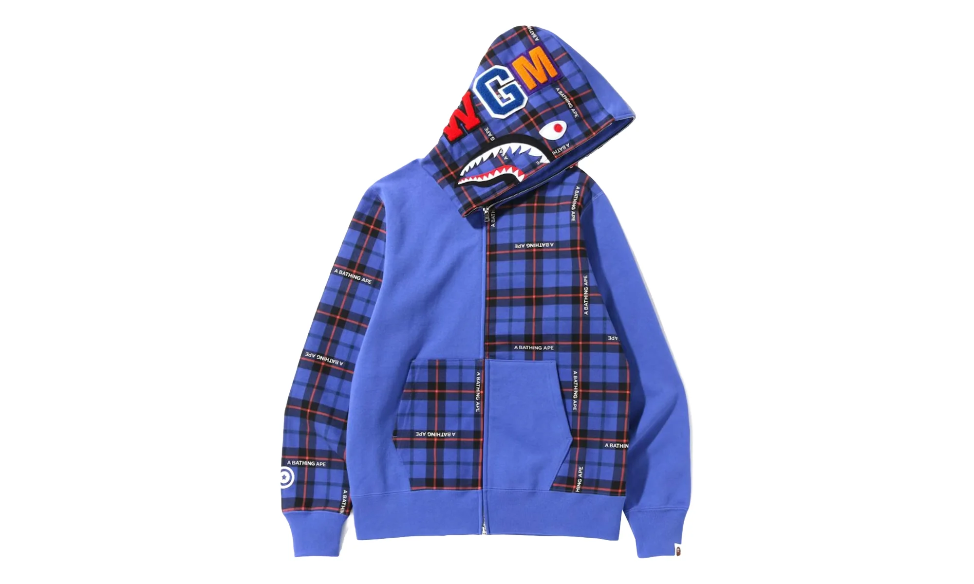 Logo Check Shark Full Zip Hoodie "Blue" 0ZXSWM15004MI BLUE - 1