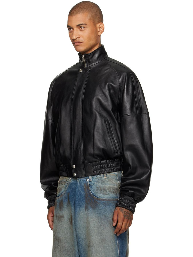 LU'U DAN Black Blouson Leather Jacket outlook