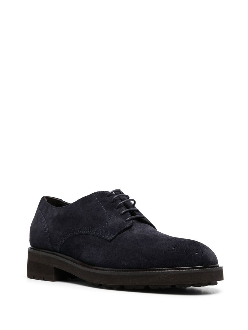 ZEGNA suede lace-up derby shoes outlook