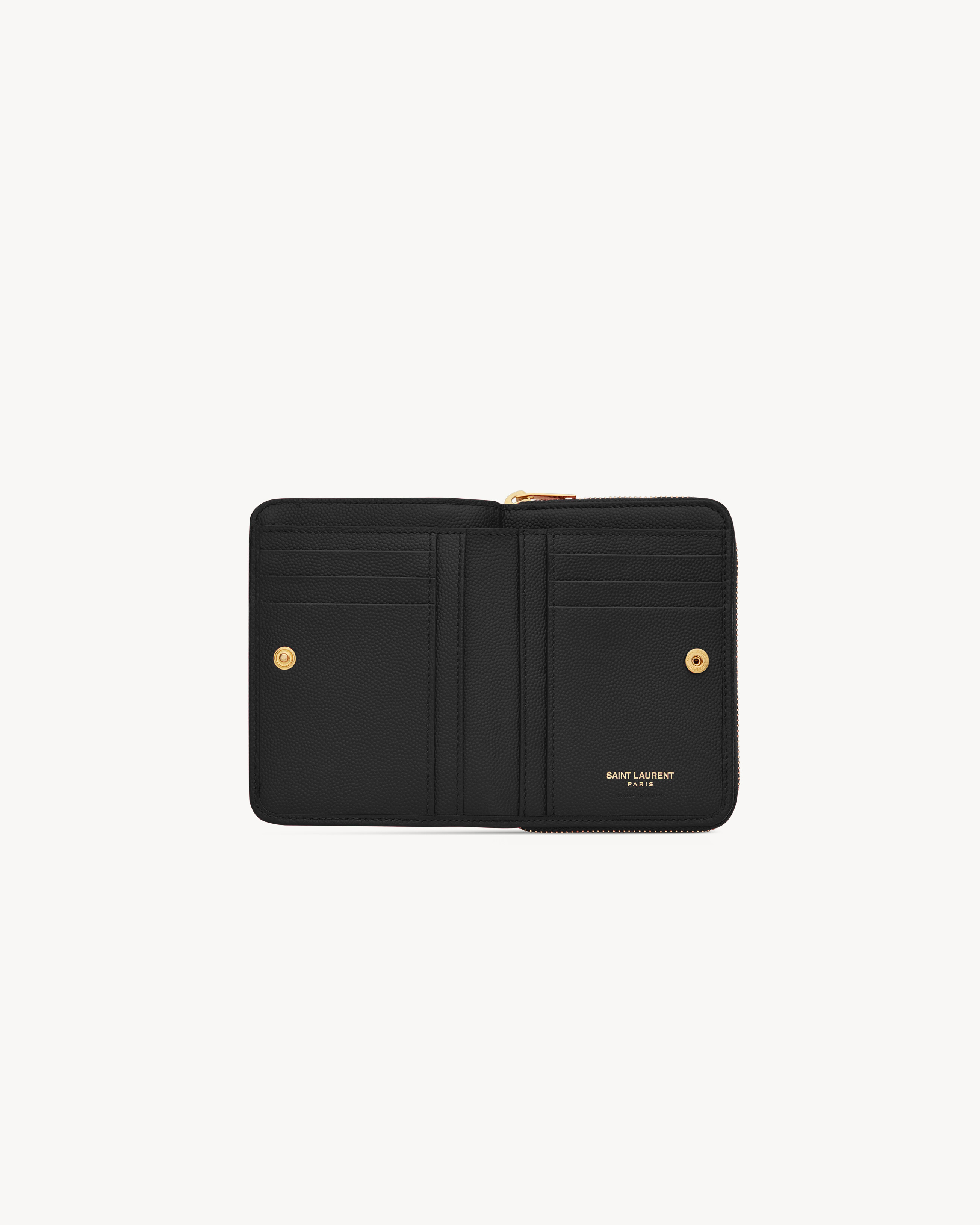 monogram compact zip around wallet in grain de poudre embossed leather - 4