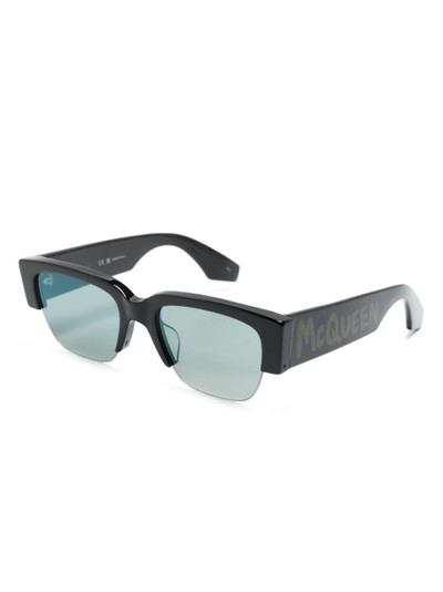 Alexander McQueen logo-print half-rim sunglasses outlook