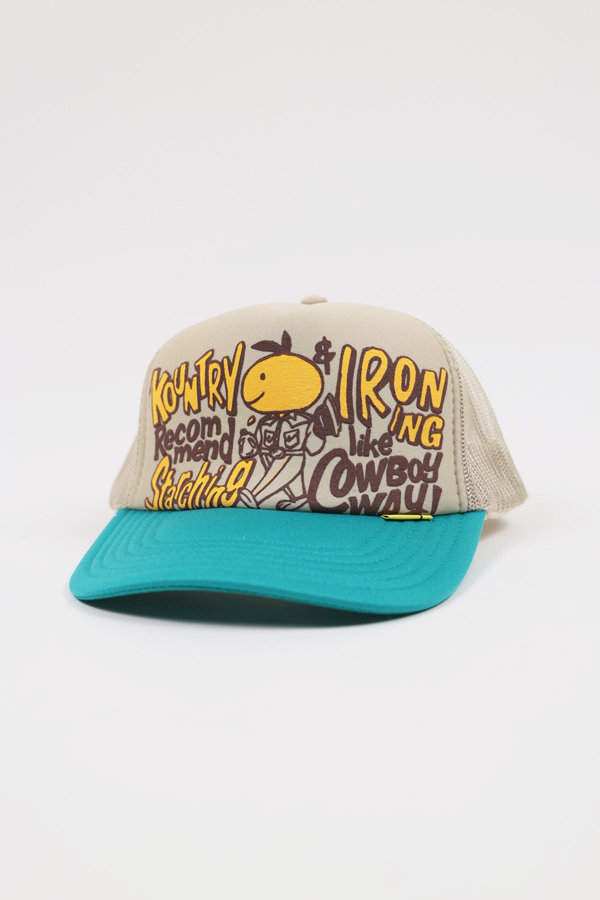 CONEYCOWBOWY TRUCKER CAP - BEIGE X TURQUOISE - 1