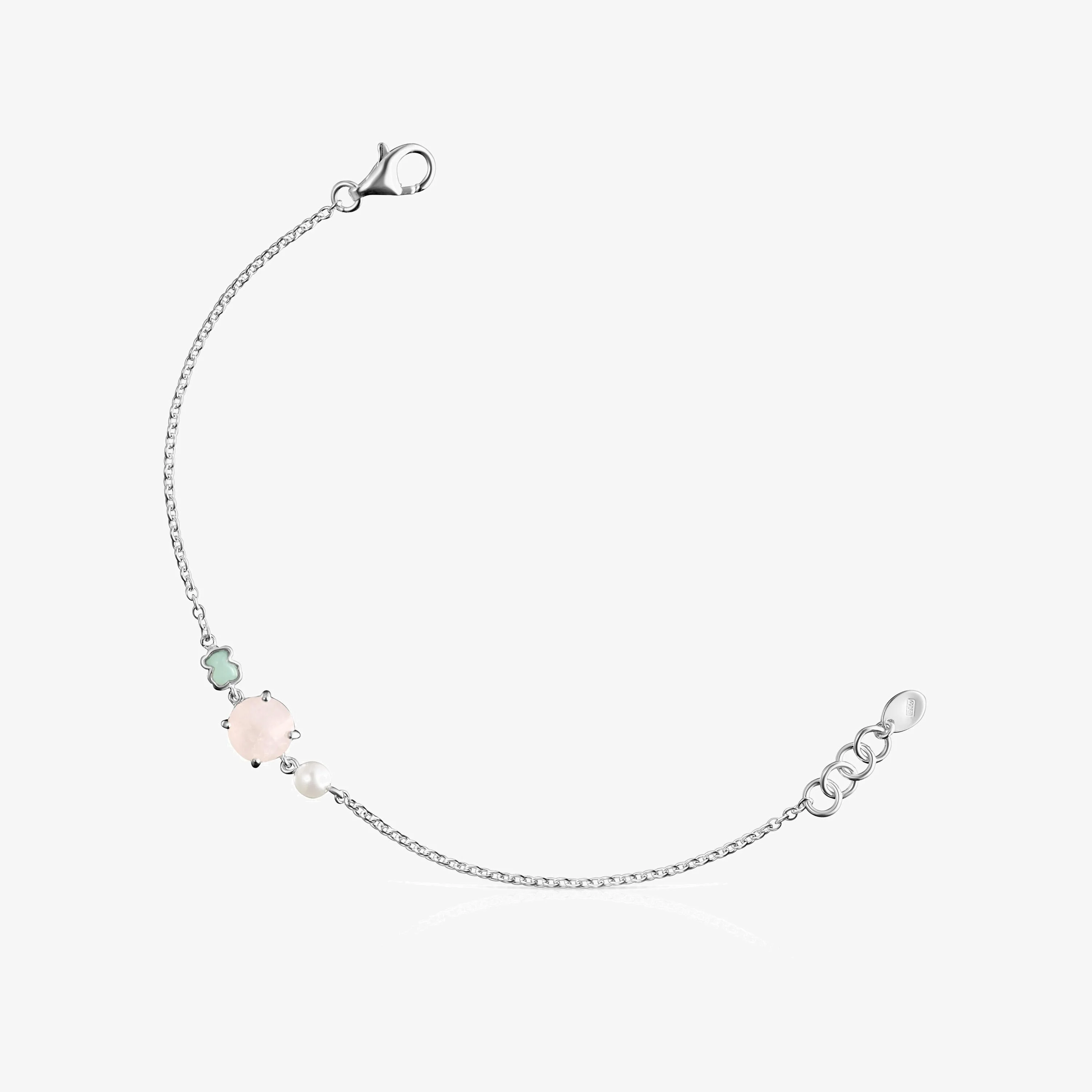 Mini Color Bracelet in Silver with Pink Quartz, Amazonite and Pearl - 1