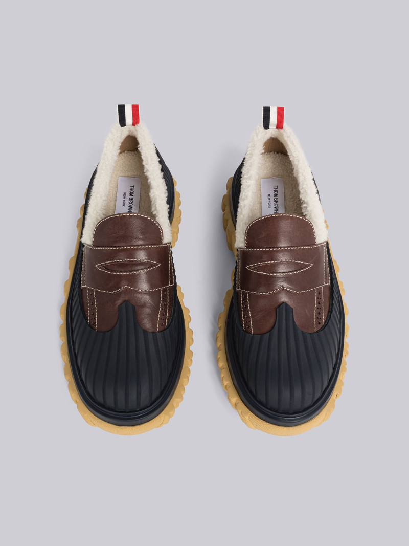 Smooth Calf Shearling Lined Loafer Duck Shoe 4