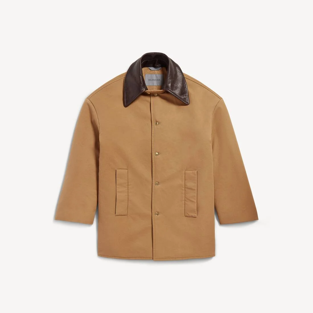 Men's Short Peacoat in Beige - 1