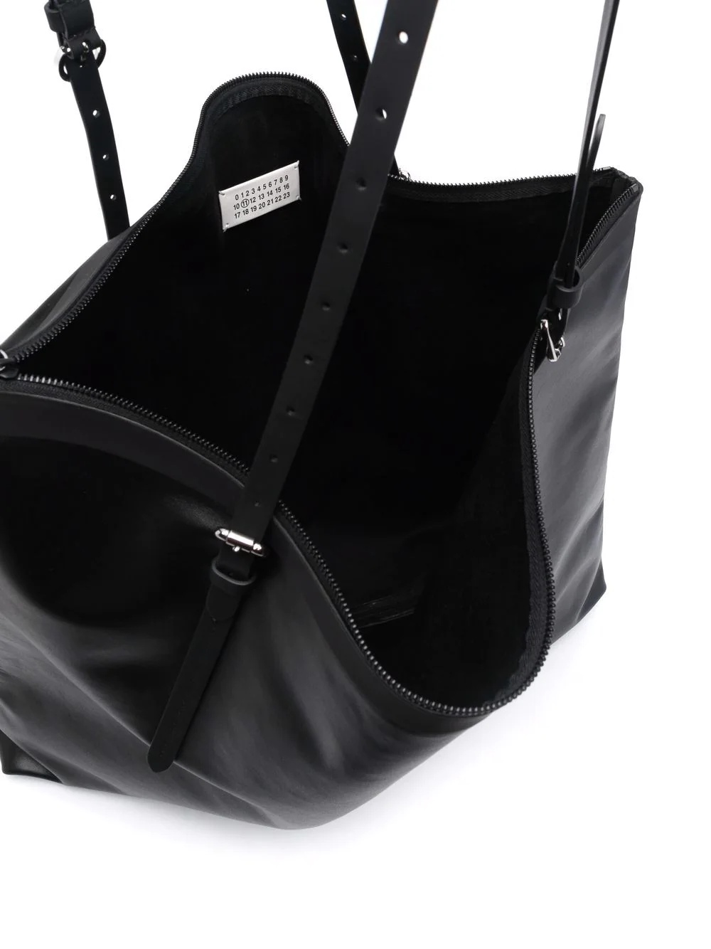 contrast-strap oversized leather tote bag - 6